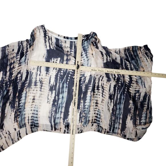 Tempo Paris Blouse Top Size S/M Silk Blend Pullover Lined Relaxed Overlay Italy - Picture 12 of 12